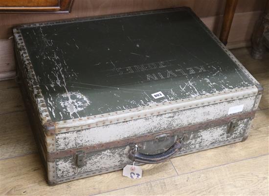 A metal suitcase W.64cm